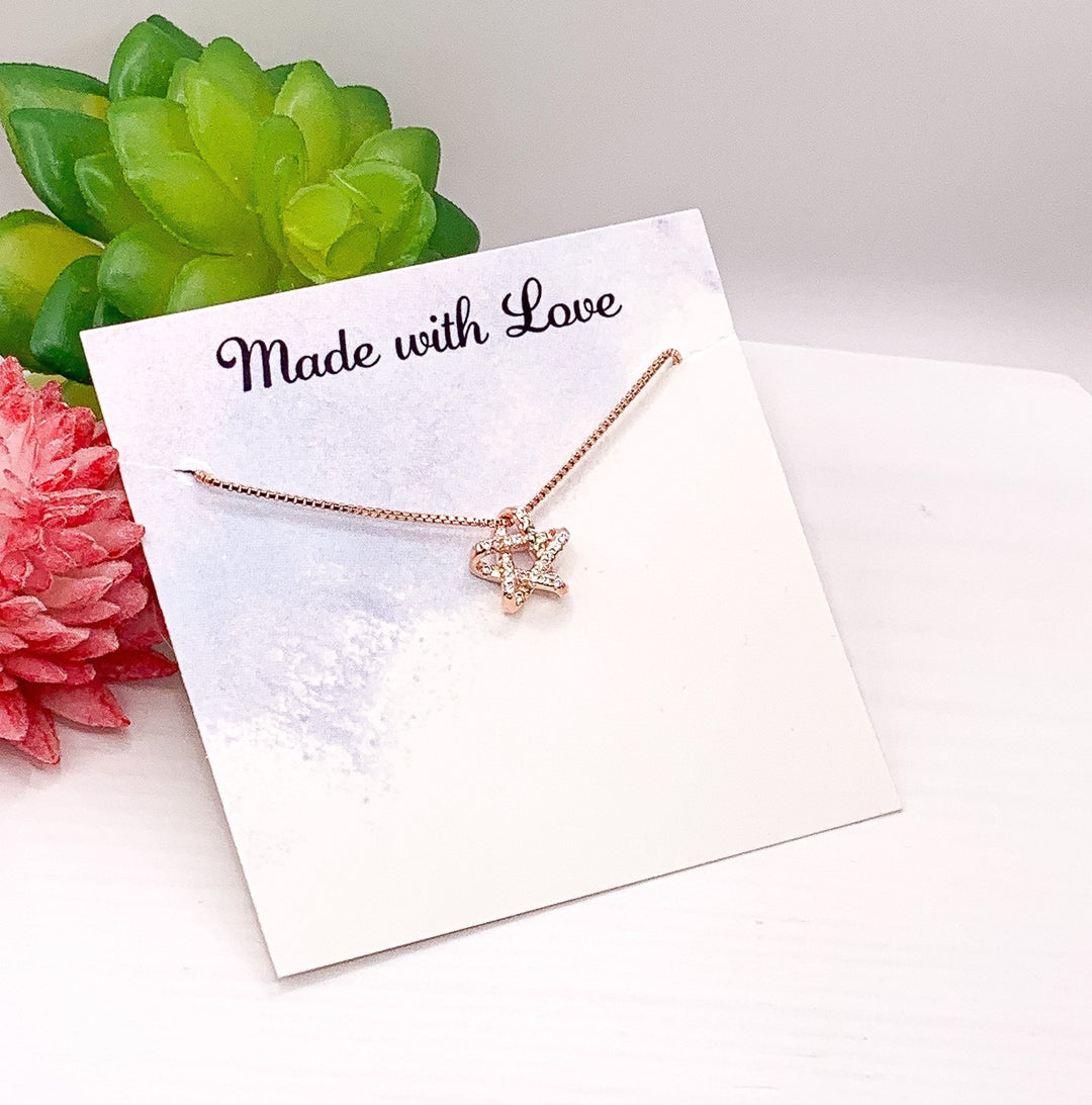 Collier étoile en or rose délicat, bijou fin en oxyde de zirconium, pendentif étoile en argent sterling, collier céleste minimaliste, cadeau d'anniversaire