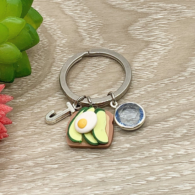 Avocado Toast Keychain, Vegetarian Gift, Cute Food Gift, Diet Motivation, Unique Keychain, Dietician Gift, Foodie Keyring, Stocking Stuffer