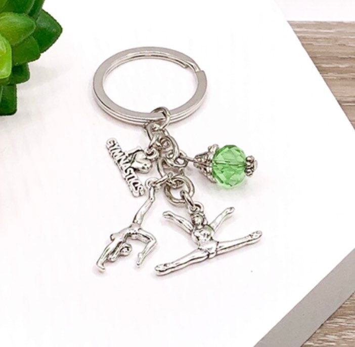 Porte-clés de gymnastique, joli cadeau pour gymnaste, breloque grand écart, anneau porte-clés étirement, breloque acrobate, cadeau pour fille, porte-clés unique pour elle