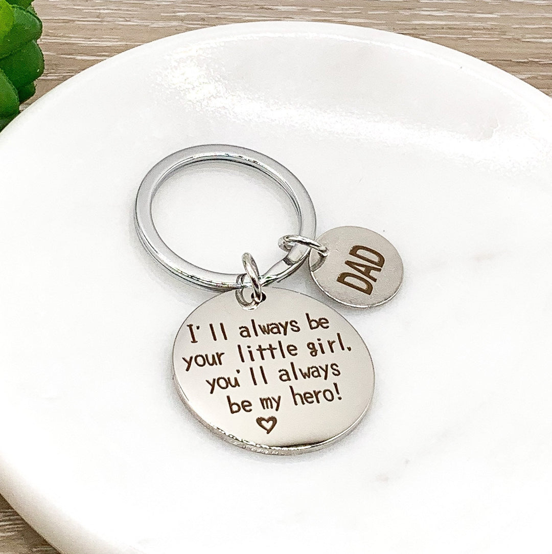 I’ll Always Be Your Little Girl Keychain, Mother of The Bride Gift from Daughter, Mom Keychain, Dad Keychain, Gift for Mother, Moving Away