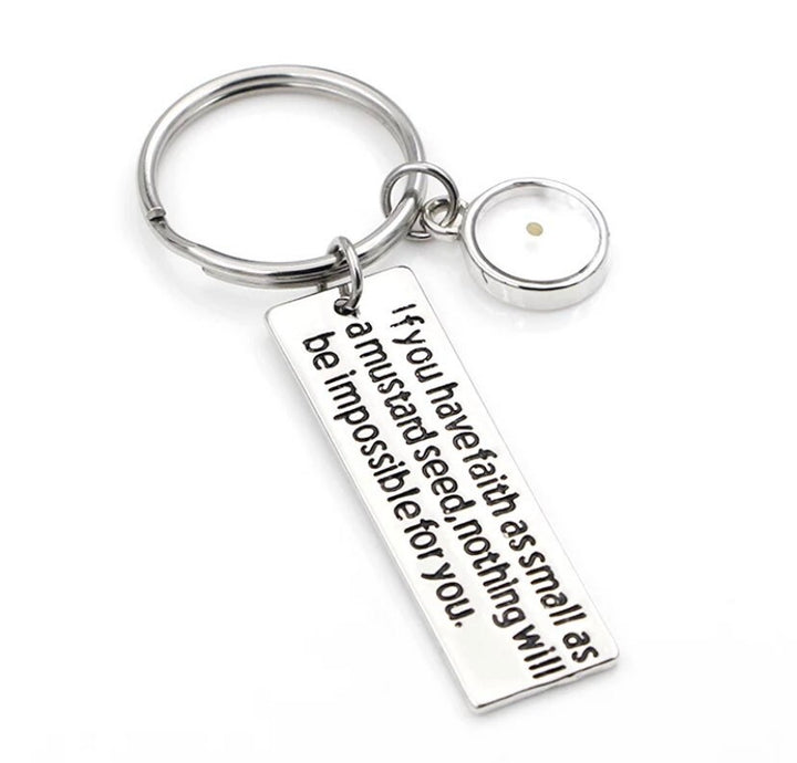 Faith Like a Mustard Seed Keychain, Matthew 17:20 Bible Verse, Believe Keyring, Gift for Godmother, Infertility Struggle Gift, IVF Survivor