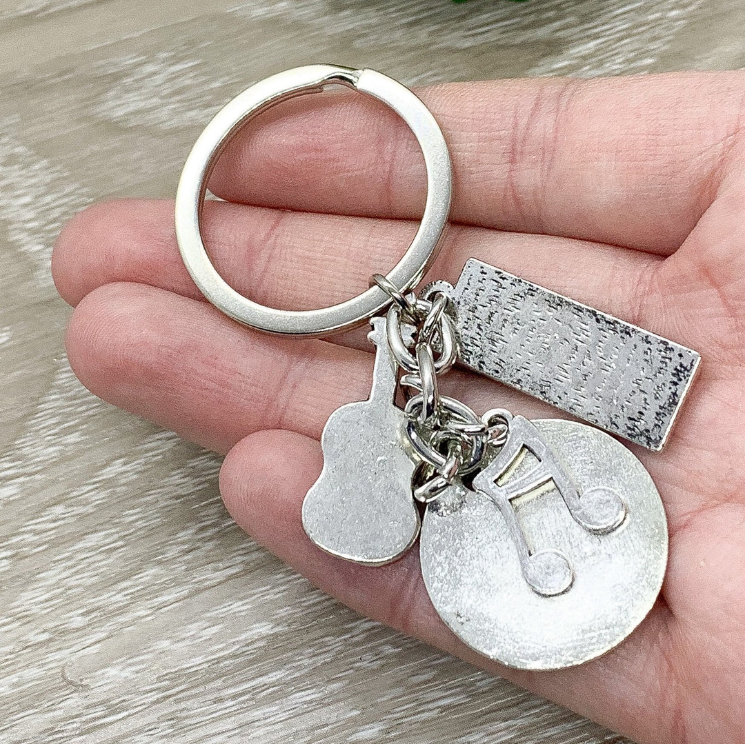 Porte-clés musicien, cadeau pour musicien, breloque notes de musique, citation « Fais ce que tu aimes », cadeau pour fille, cadeau pour étudiant en musique, professeur de musique