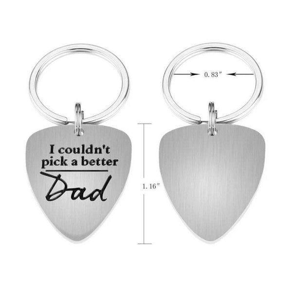 I Couldn’t Pick A Better Dad, Father Musician Keychain, Dad Keychain, Guitar Player, Gift from Kids, Gift from Daughter, Gift for Him