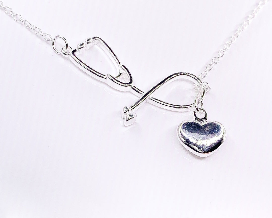 Collier stéthoscope en argent sterling, cadeau de remerciement pour une infirmière, bijou pour infirmière, cadeau de remerciement d'un patient, cadeau pour une étudiante en médecine