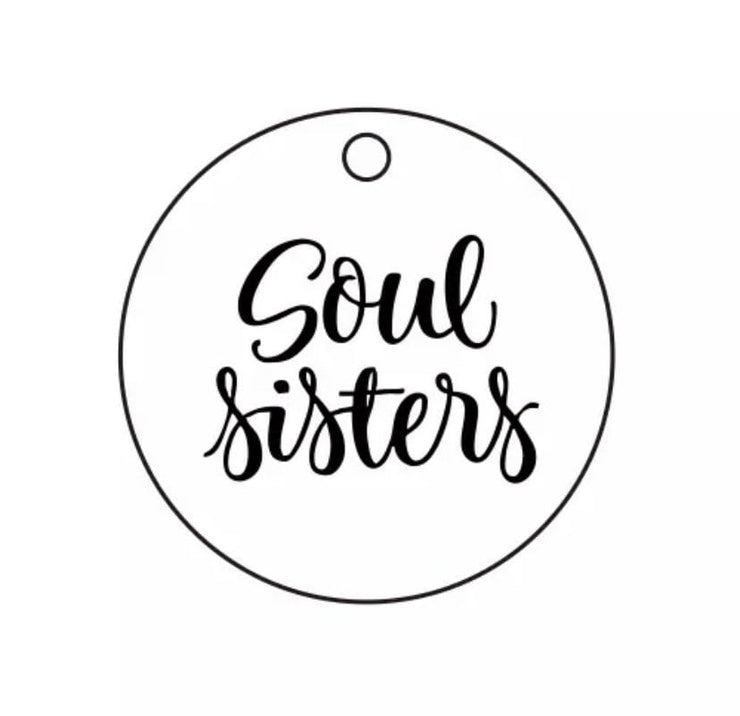 Soul Sisters Necklace, Minimalist Jewelry, Gift for Best Friend, Bonus Sister Gift, Cute Bridesmaid Necklace, Simple Engraved Pendant