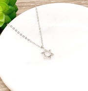 Tiny Star of David Necklace, Dainty Celestial Jewelry, Sterling Silver Star Pendant, Evil Eye Jewelry, Minimal Necklace, Birthday Gift