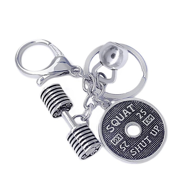 Bodybuilding Keychain, 25kg Weight Plate Charm, Weightlifting Keychain, Fitness Gift, Heavy Barbell Charm, Gym Addict Gift, Workout Keychain