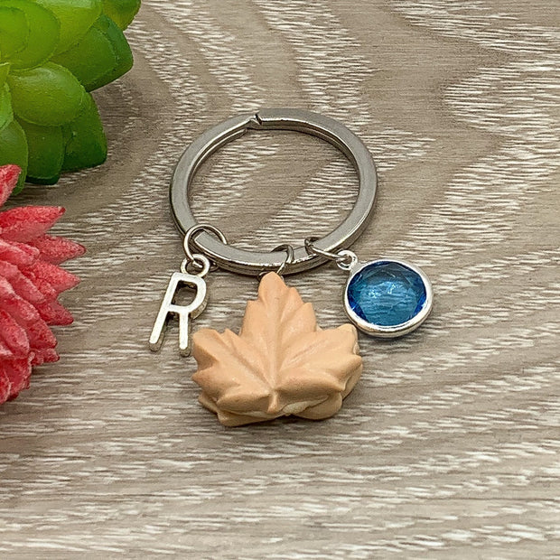 Cookie Keychain, Maple Leaf Cookie Keyring, Cute Gift, Baking Addict, Unique Keychain, Miniature Cookie Charm, Foodie Gift, Foodie Keyring