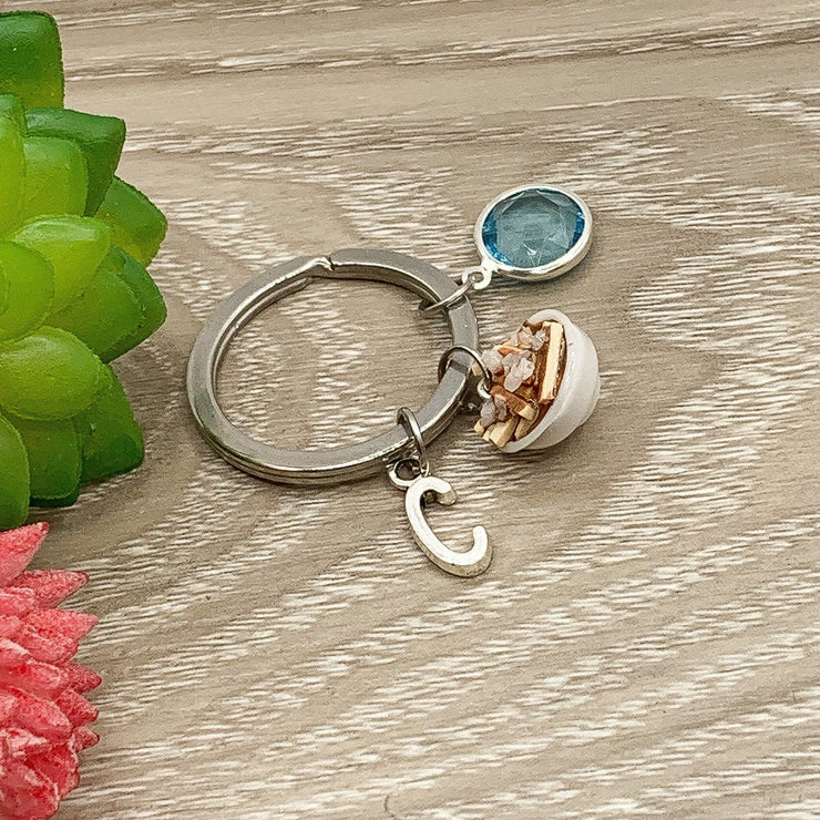 Poutine Keychain, Canadian Poutine Keyring, Poutine Lover Gift, Unique Keychain, Miniature Poutine Charm, Cute Foodie Gift, Foodie Keyring