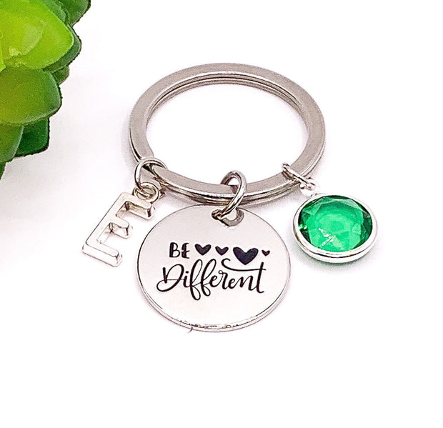 Be Different Keychain, Teenage Daughter Gift, Uplifting Gift, Granddaughter Gift, Birthday Gift for Tween Girl, Autism Awareness Gift