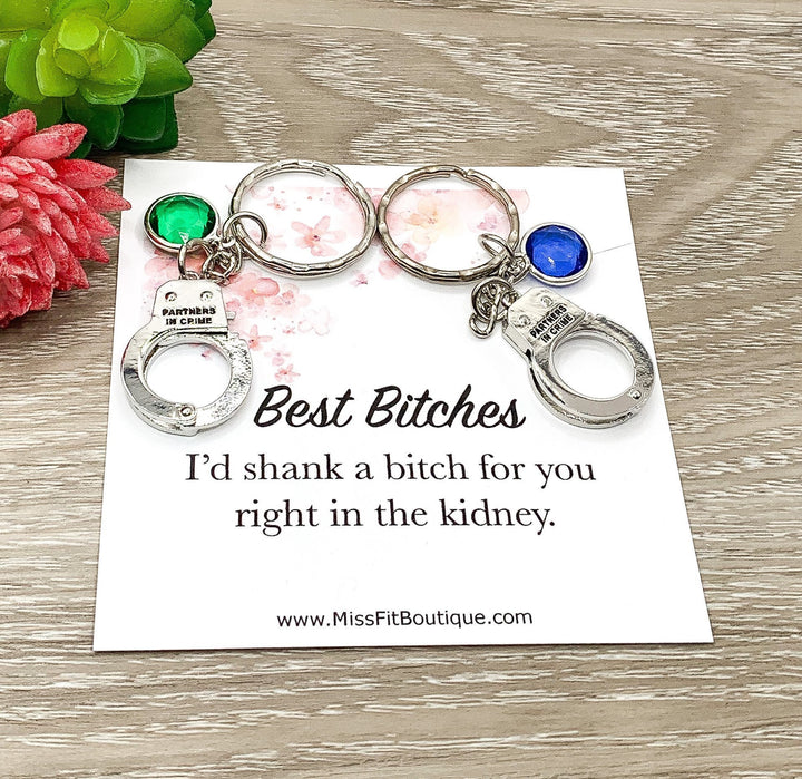Porte-clés Complices, Cadeau pour Meilleures Amies, Ensemble de 2 colliers menottes assortis, Cadeau pour Meilleure Amie, Porte-clés Amitié, Cadeau BFF, Bande