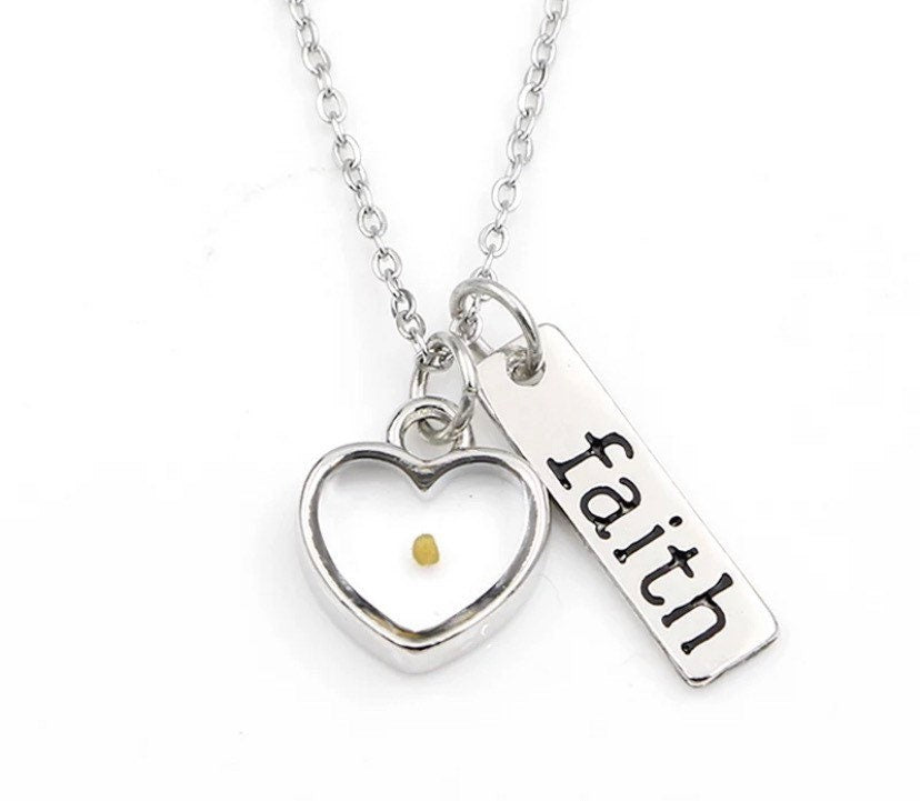 Collier Graine de Moutarde, Bijou d'Espoir, Collier de Foi, Bijou Chrétien, Collier Souhait Délicat, Collier « Croire » pour Elle