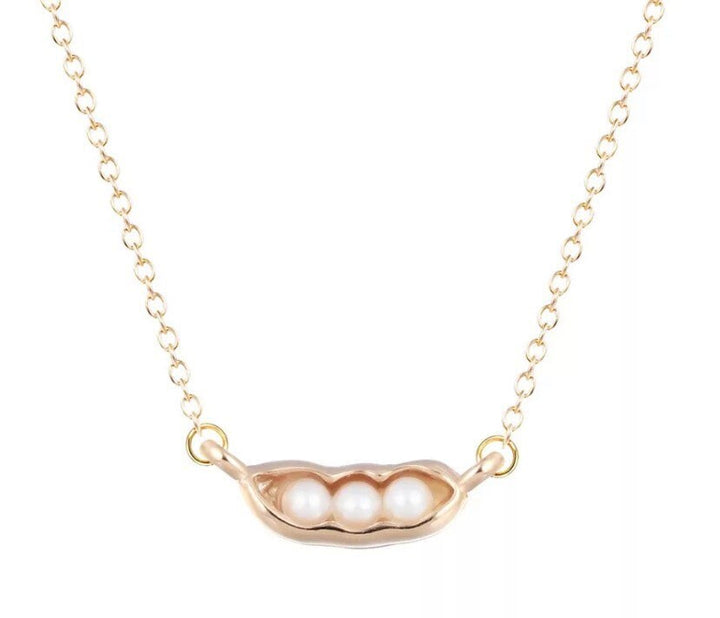 Three Peas in a Pod Necklace, Best Friends Jewelry, Unique Pearl Jewelry, Pea Pod Necklace, Friendship Gift, 3 Friends Jewelry Gift, BFF