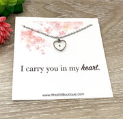 Mustard Seed Necklace, I Carry You in My Heart Card, Gift for Grieving Mother, Miscarriage Gift, Meaningful Necklace, Infertility Struggles