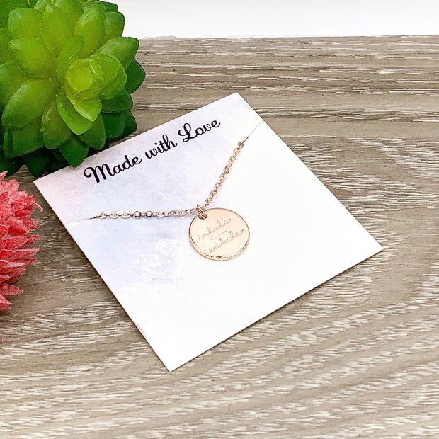 Mind Over Matter Necklace, Inhale Exhale Necklace, Faith Over Fear Necklace, Motivational Jewelry, Encouragement Gift for Her