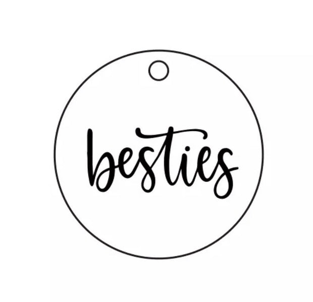 Besties Necklace, Minimalist Jewelry, Gift for Best Friend, Bestie Jewelry Gift for Her, Teen Girl Gift, Simple Engraved Necklace, Birthday