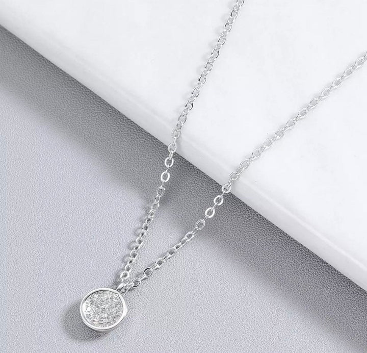 Collier fin en argent sterling avec zircon cubique rond, bijou délicat en zircon cubique, collier pour femme, cadeau pour fille, cadeau de mariée, collier pour demoiselle d'honneur
