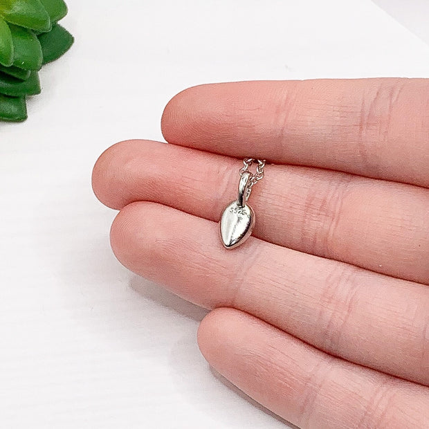 Tiny Green Leaf Necklace, Turning Over a New Leaf Card, Sterling Silver, New Beginning Gift, Fresh Start Gift, Nature Lover Gift, Friendship