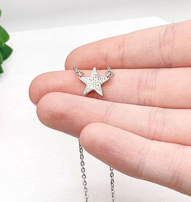 Tiny Opal Star Necklace, Dainty Star Pendant, Layered Necklace Rose Gold, Minimalist Jewelry, Delicate Necklace for Women, Stocking Stuffer