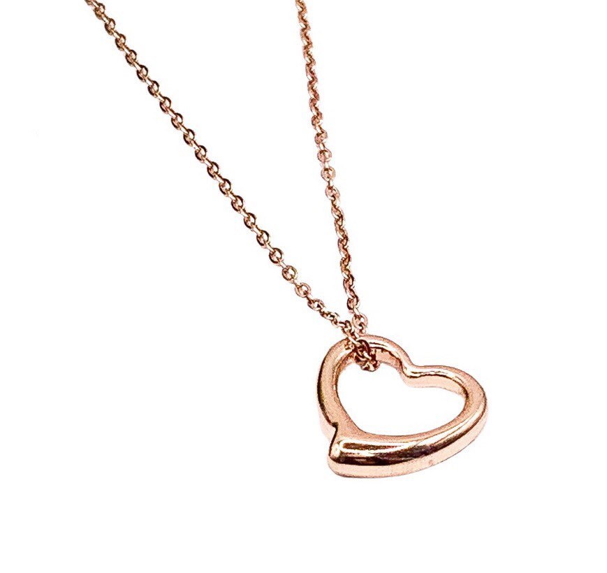 Collier cœur en or rose, collier cœur minimaliste, pendentif cœur délicat, cadeau pour une maman aimante, petit collier cœur, cadeau d'anniversaire pour elle