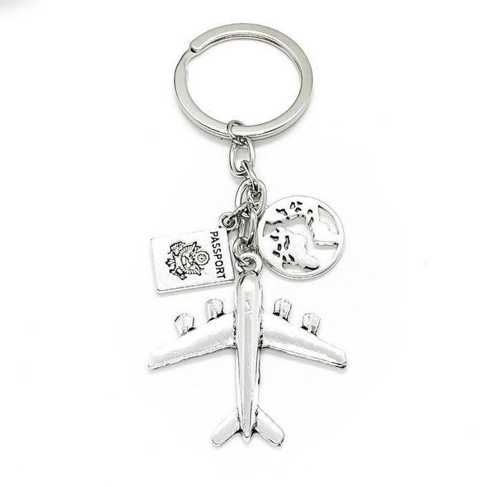 Porte-clés de voyage, Cadeau de voyage, Breloque avion, Breloques de voyage, Porte-clés aventure, Porte-clés globe terrestre, Breloque passeport, Cadeau pour voyageur