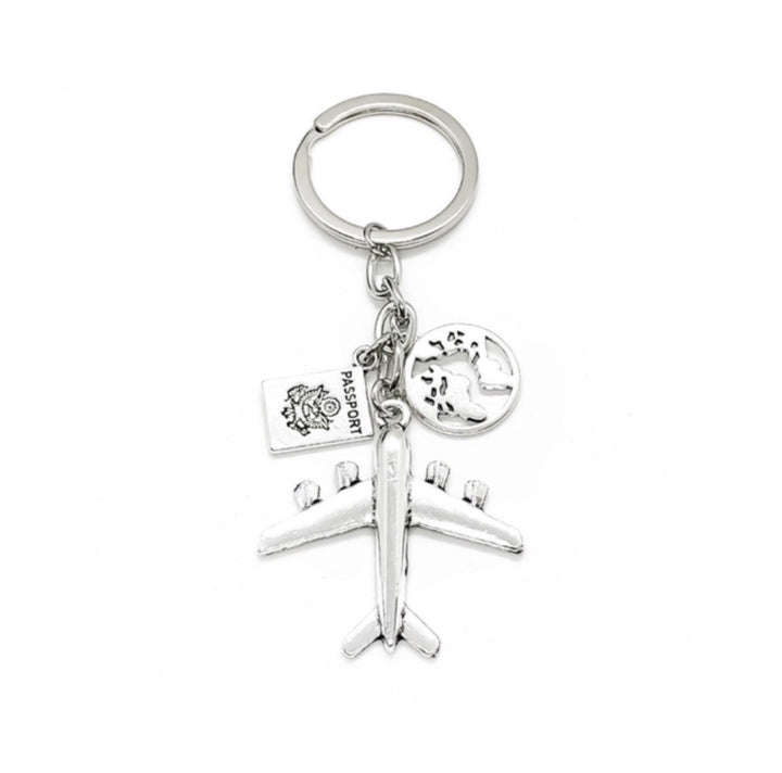 Porte-clés de voyage, Cadeau de voyage, Breloque avion, Breloques de voyage, Porte-clés aventure, Porte-clés globe terrestre, Breloque passeport, Cadeau pour voyageur