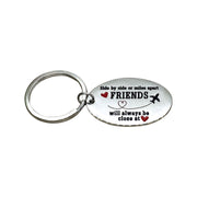 Friendship Keychain, Friends Will Always Be Close at Heart Quote, Long Distance Friends Gift, Birthday Gift for Friend, Best Friend Keyring