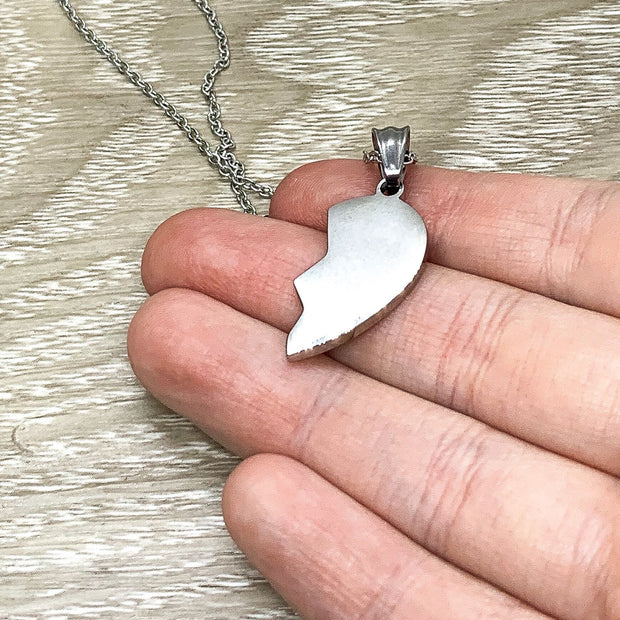 Best Bitches, Split Hearts Necklace & Keychain, Matching Friendship Set for 2, Half Heart Pendants, Best Friends Gift, Tweens BFF Gift