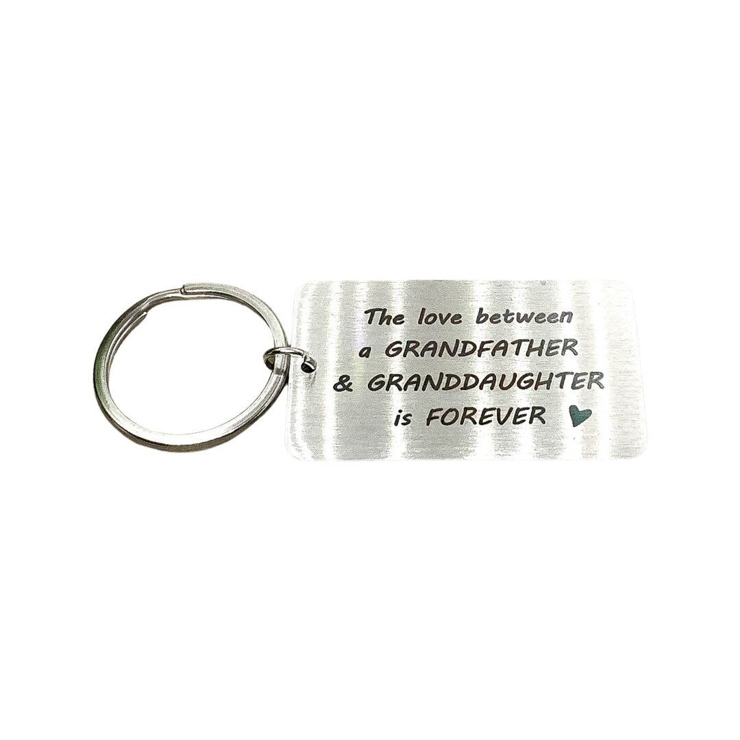 L'amour entre un grand-père et sa petite-fille est éternel. Porte-clés Papi, cadeau de sa petite-fille, cadeau d'anniversaire pour grand-père.