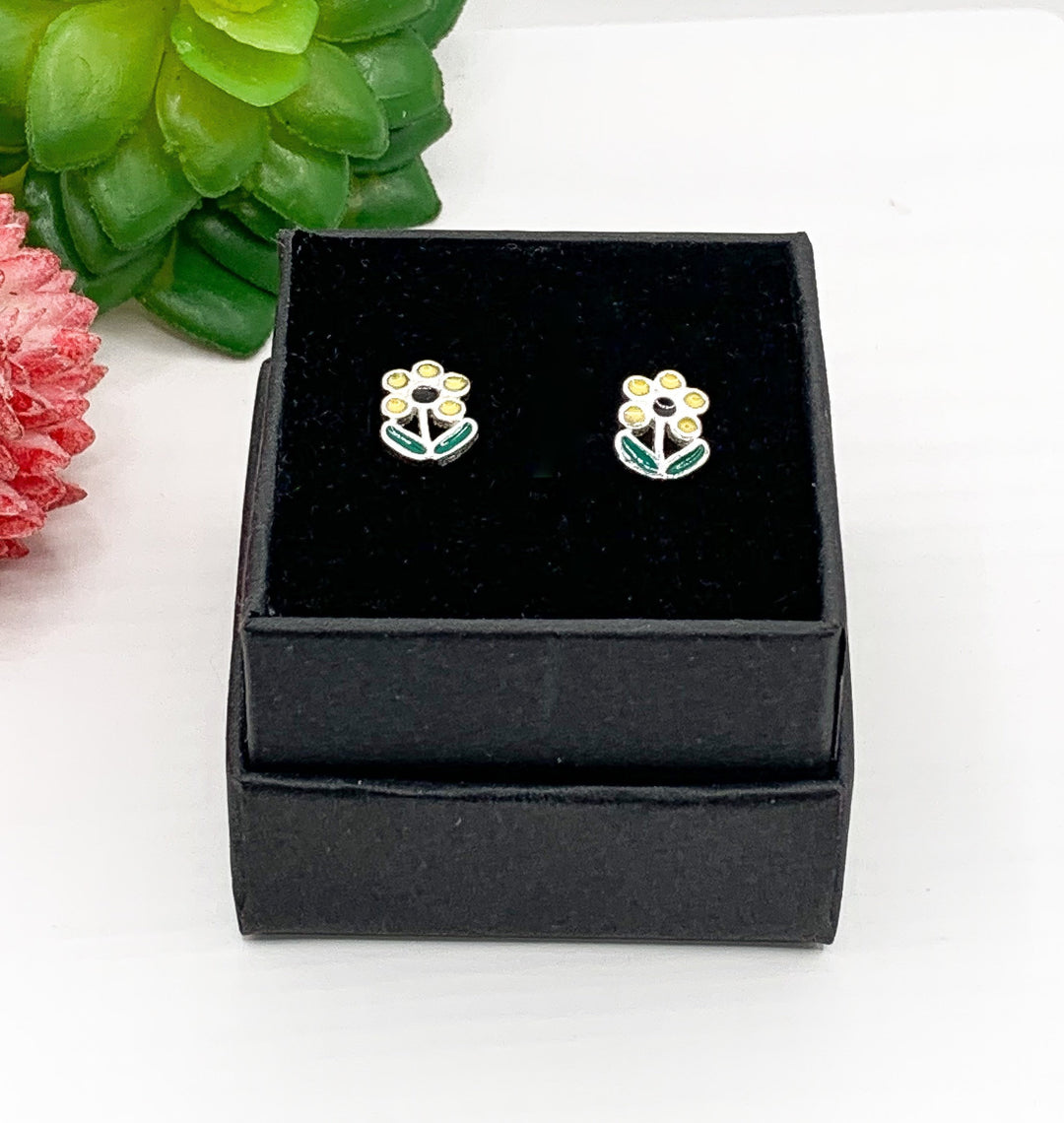 Tiny Flower Stud Earrings, Sterling Silver Earrings, Tiny Floral Jewelry, Minimal Jewelry, Gift for Gardener, Jewelry for Little Girls