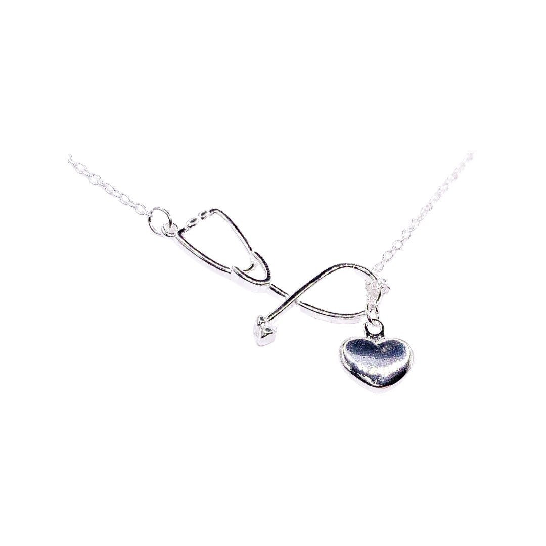Collier stéthoscope avec pendentif cœur, bijou infirmière, collier médical, cadeau pour médecin, cadeau pour étudiant en médecine, cadeau pour jeune diplômé