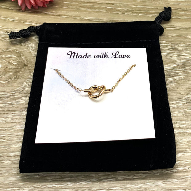 Simple Knot Necklace, Tie the Knot Pendant, Bridesmaid Necklace, Knotted Jewelry, Eternity Necklace, Friendship Necklace, Love Knot Pendant