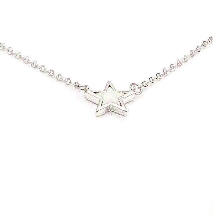 Collier étoile en opale fine, pendentif étoile délicat, collier à plusieurs rangs en or rose, bijou minimaliste, collier délicat pour femme, cadeau idéal pour les fêtes