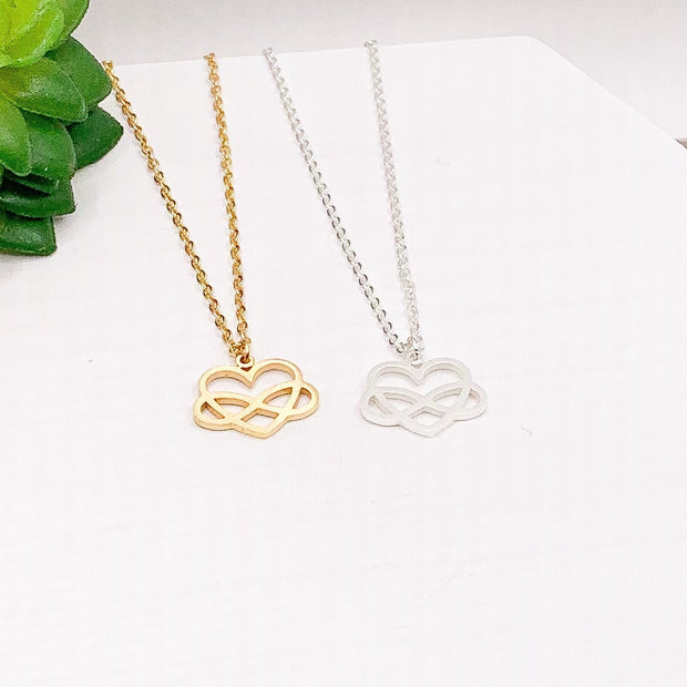 Infinite Heart Necklace, Eternity Pendant, Forever Love Gift, Simple Infinity Jewelry, Anniversary Gift from Him, Mother Necklace, Christmas