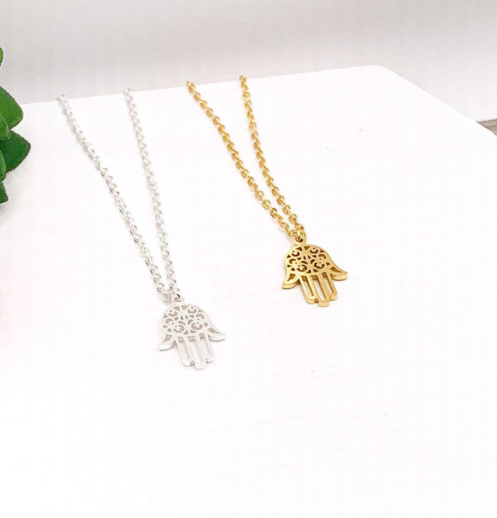 Collier Main de Hamsa en argent, cadeau de protection, bijou spirituel, collier Main de Fatima, cadeau de Hanoukka, porte-bonheur, chiromancie