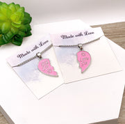 Big Sis Little Sis Necklace Set for 2, Split Heart Pendants, Matching Jewelry for Sisters, Sister Necklace, Sister Christmas Gift