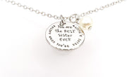 Best Sister Ever Necklace, Being a Bitch Quote, Sister Charm Necklace, Funny Gift for Sister, 2 Sisters Jewelry, Sister Christmas Gift