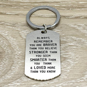 Daughter Keychain, Always Remember Quote Gift, Son Keyring, Going Away Gift for Him, Gift from Mom, College Keychain, Teen Keychain, Student