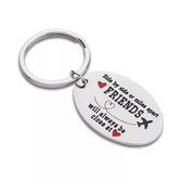 Friendship Keychain, Friends Will Always Be Close at Heart Quote, Long Distance Friends Gift, Birthday Gift for Friend, Best Friend Keyring