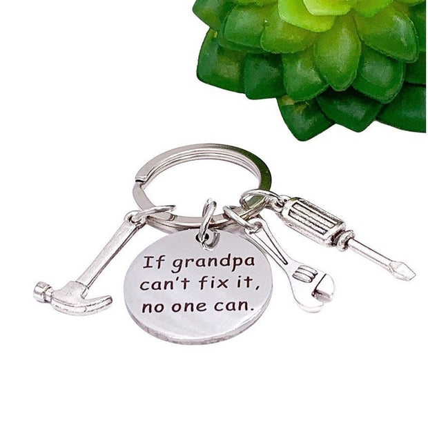 Grandpa Keychain, Grandfather Gift, Gift from Grandkids, If Grandpa Can’t Fix It, Gift for Dad, Gift from Grandson, Gift for Him, Handyman