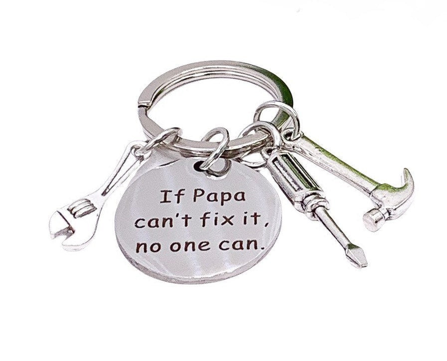 Porte-clés Papi, Cadeau pour grand-père, Cadeau des petits-enfants, Si Papi ne peut pas le réparer, Cadeau pour papa, Cadeau du petit-fils, Cadeau pour lui, Bricoleur