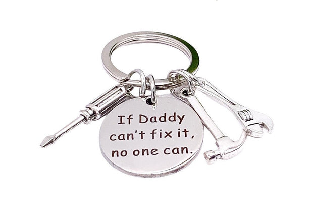 Father Keychain, Dad Keychain, Fathers Day Gift, If Dad Can’t Fix It, Gift for Dad, Grandpa Keychain, Gift from Son, Gift for Him, Christmas