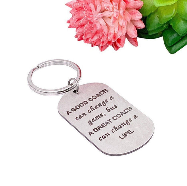 Coach Keychain, Gift for Coach, Unique Coach Gifts, A Great Coach Quote, Hockey Coach, Swim Coach, Soccer Coach, Team Coach Gift