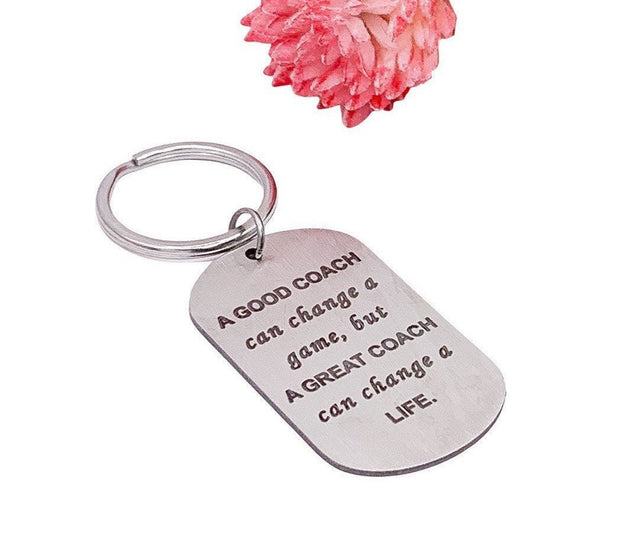 Coach Keychain, Gift for Coach, Unique Coach Gifts, A Great Coach Quote, Hockey Coach, Swim Coach, Soccer Coach, Team Coach Gift