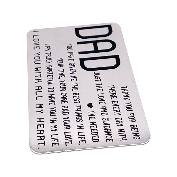 Dad Wallet Card, Gift from Son, Stainless Steel, Gift for Father, Birthday Gift, Simple Reminder, I Love You Dad Gift, Father’s Day Gift