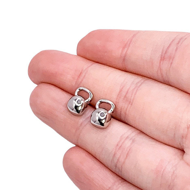 Tiny Kettlebell Stud Earrings, Dainty Fitness Earrings, Kettlebell Jewelry, Weightlifting Gift, Fitness Trainer Gift, Crossfit Jewelry