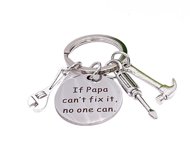 Father Keychain, Dad Keychain, Fathers Day Gift, If Dad Can’t Fix It, Gift for Dad, Grandpa Keychain, Gift from Son, Gift for Him, Christmas