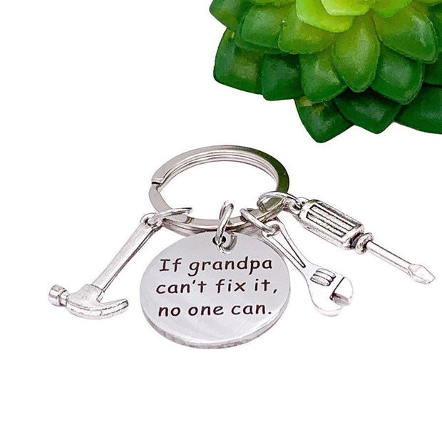 Father Keychain, Dad Keychain, Fathers Day Gift, If Dad Can’t Fix It, Gift for Dad, Grandpa Keychain, Gift from Son, Gift for Him, Christmas