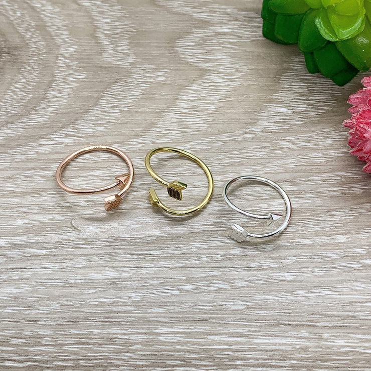 Sideways Arrow Ring, Arrow Wrap Ring, Arrow Jewelry, Statement Ring, Dainty Ring, Adjustable Ring, Friendship Jewelry,  Boho Jewelry, Style