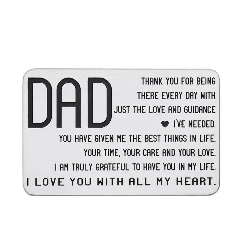 Carte portefeuille pour papa, cadeau de son fils, acier inoxydable, cadeau des enfants pour papa, cadeau d'anniversaire pour papa, cadeau « Je t'aime papa », cadeau pour la fête des pères